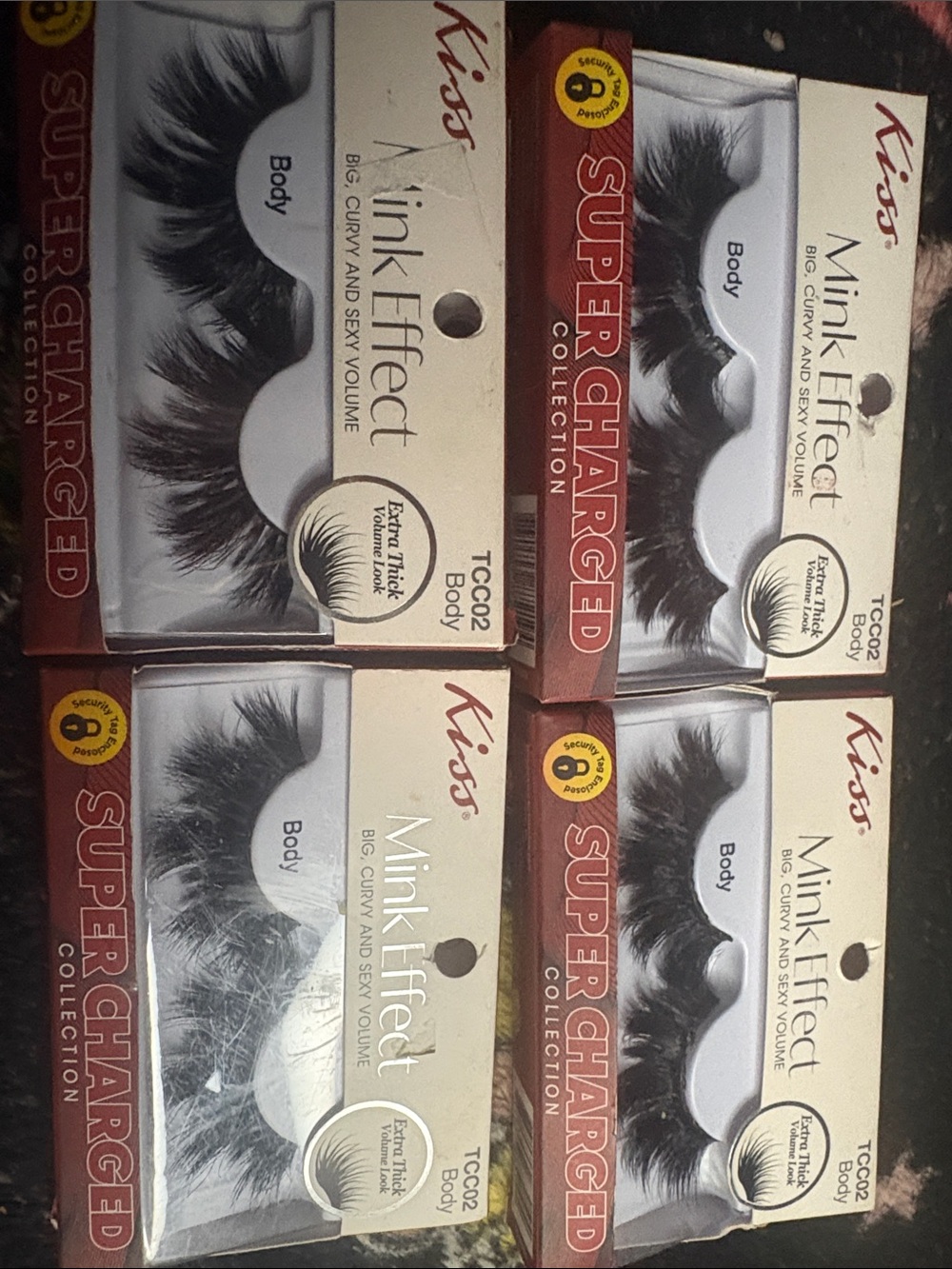 Kiss Super Charged Mink Effect False Eyelashes - Black x4